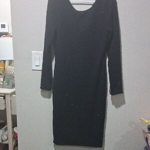 Jennifer Lopez Black Long Sleeve Dress